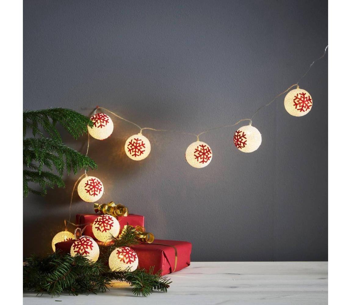 Eglo Eglo 411113 - LED Vánoční řetěz ORNAMENT 10xLED/3xAA 1,65m teplá bílá