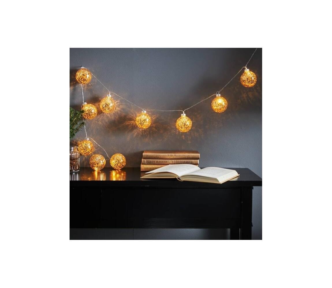 Eglo Eglo 411115 -  LED Vánoční řetěz GLITTER 10xLED/2xAA 1,65m teplá bílá