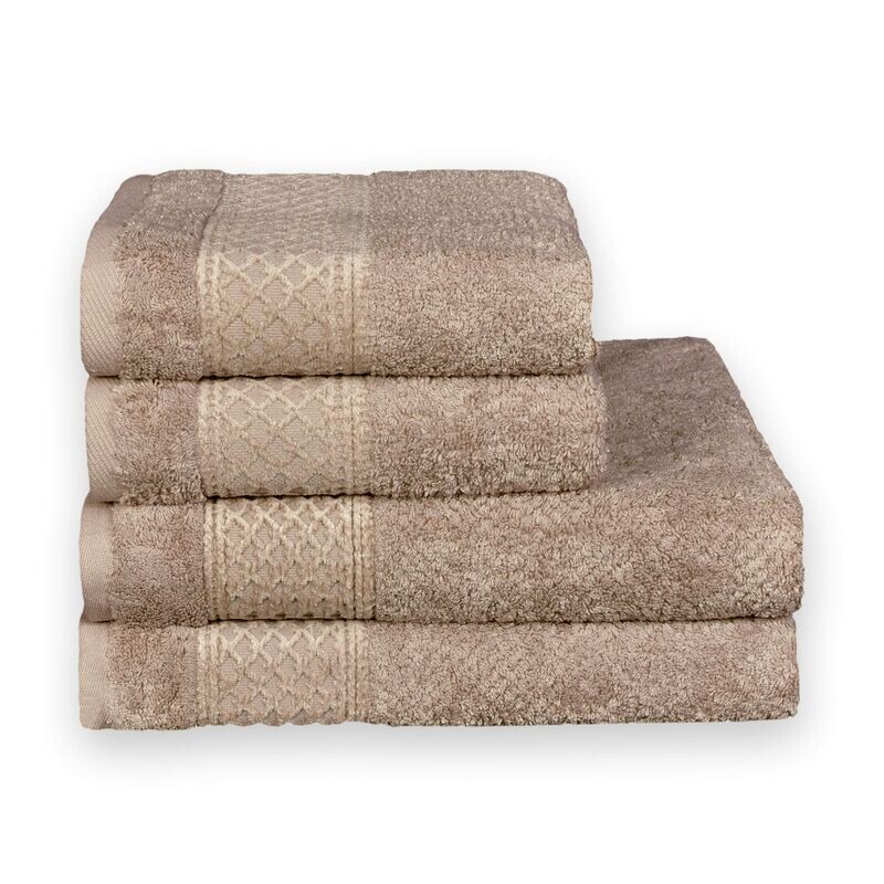 Bavlněný ručník a osuška, NEFRIT tmavě béžová