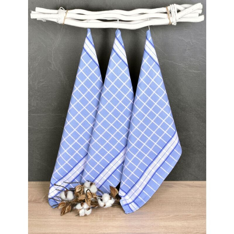 Luxusní kuchyňské utěrky, DOLCE BLUE egyptská bavlna set 3 ks