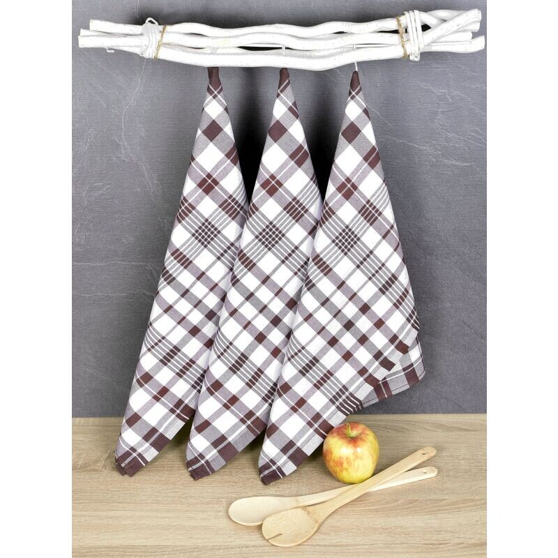 Luxusní kuchyňské utěrky, BELLA BROWN egyptská bavlna set 3 ks