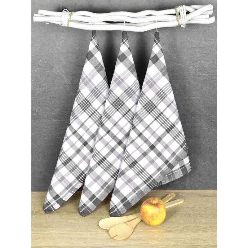 Luxusní kuchyňské utěrky, BELLA GREY egyptská bavlna set 3 ks