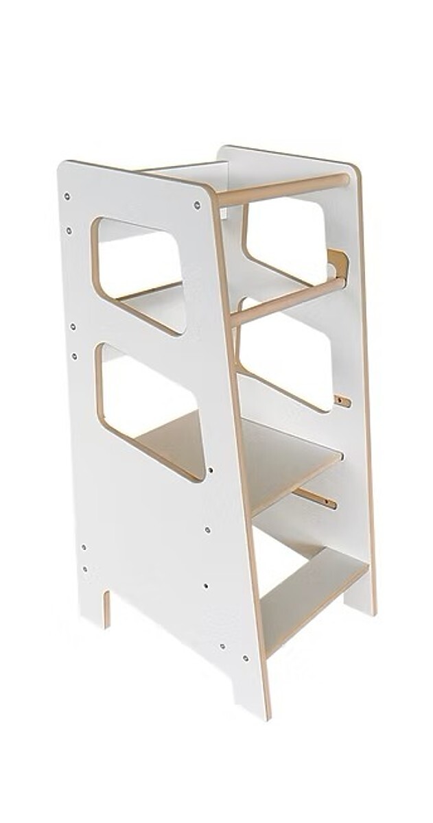Ourbaby® Montessori učící věž Kitchen helper - white bílá