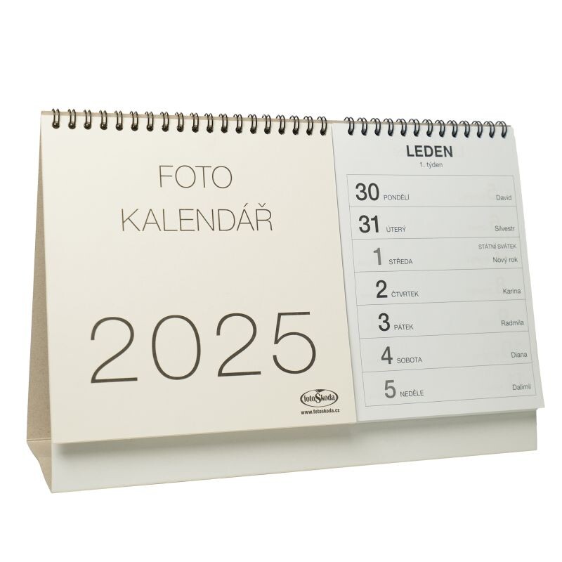 Kalendář na vlastní foto STOLNÍ 2026 béžový