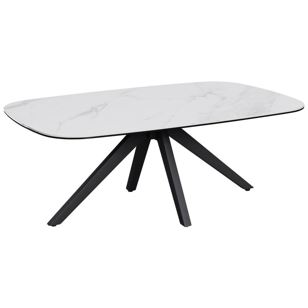 Novel KONFERENČNÍ STOLEK, antracitová, bílá, kov, sklo, keramika, 110/70/42 cm