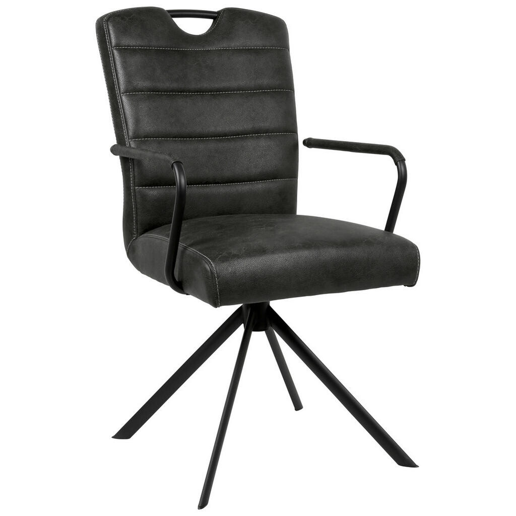 Ambia Home ŽIDLE S PODRUČKAMI, mikrovlákno, černá