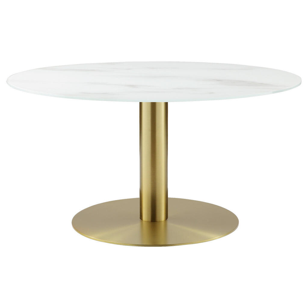 Ambia Home KONFERENČNÍ STOLEK, bílá, barvy zlata, kov, sklo, 80/80/45 cm