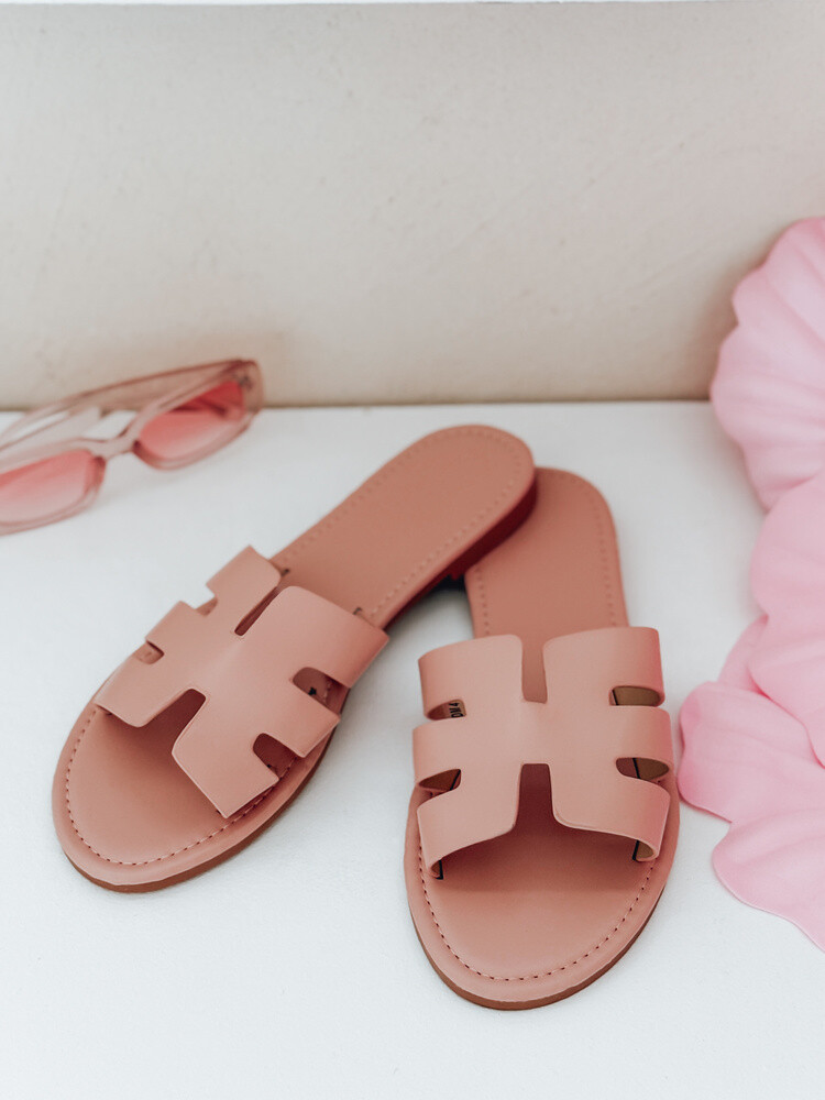 Klapki damskie FLOREVA beżowe Dstreet ZY0932