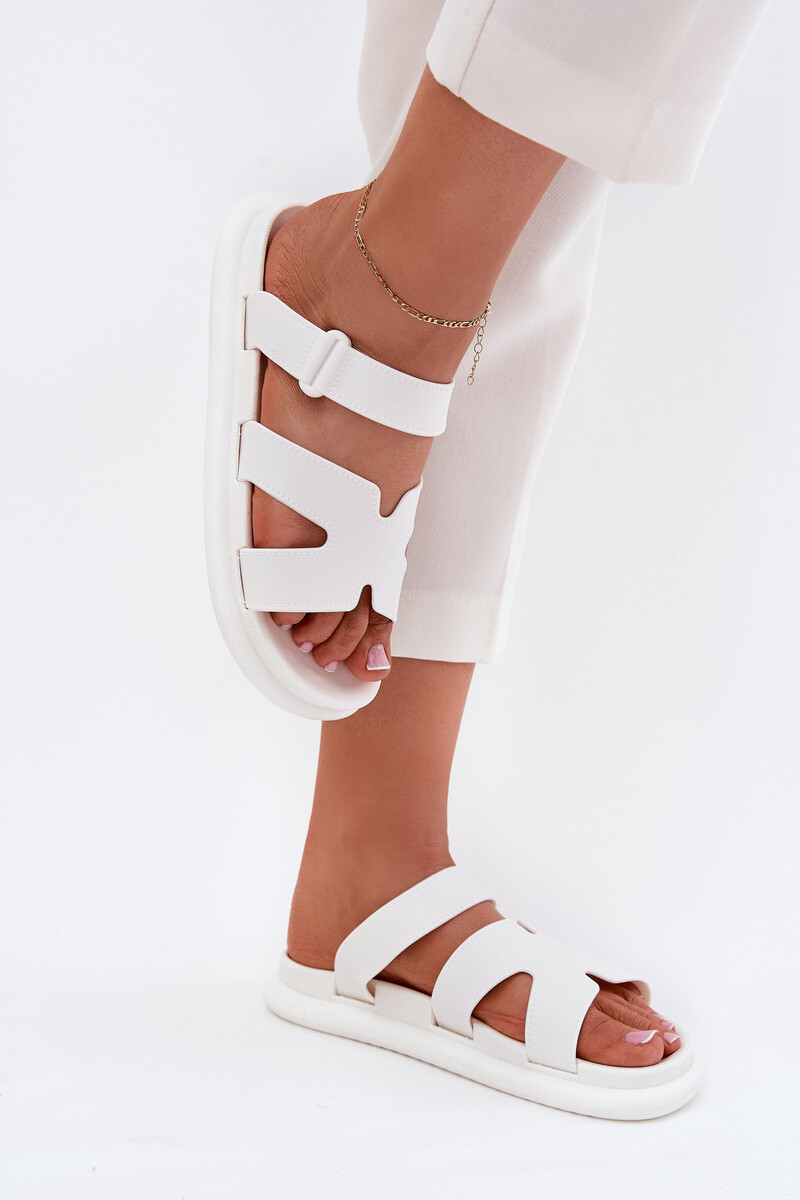 Boto Gumové Dámské Pantofle S Páskem Bílé Tavirae