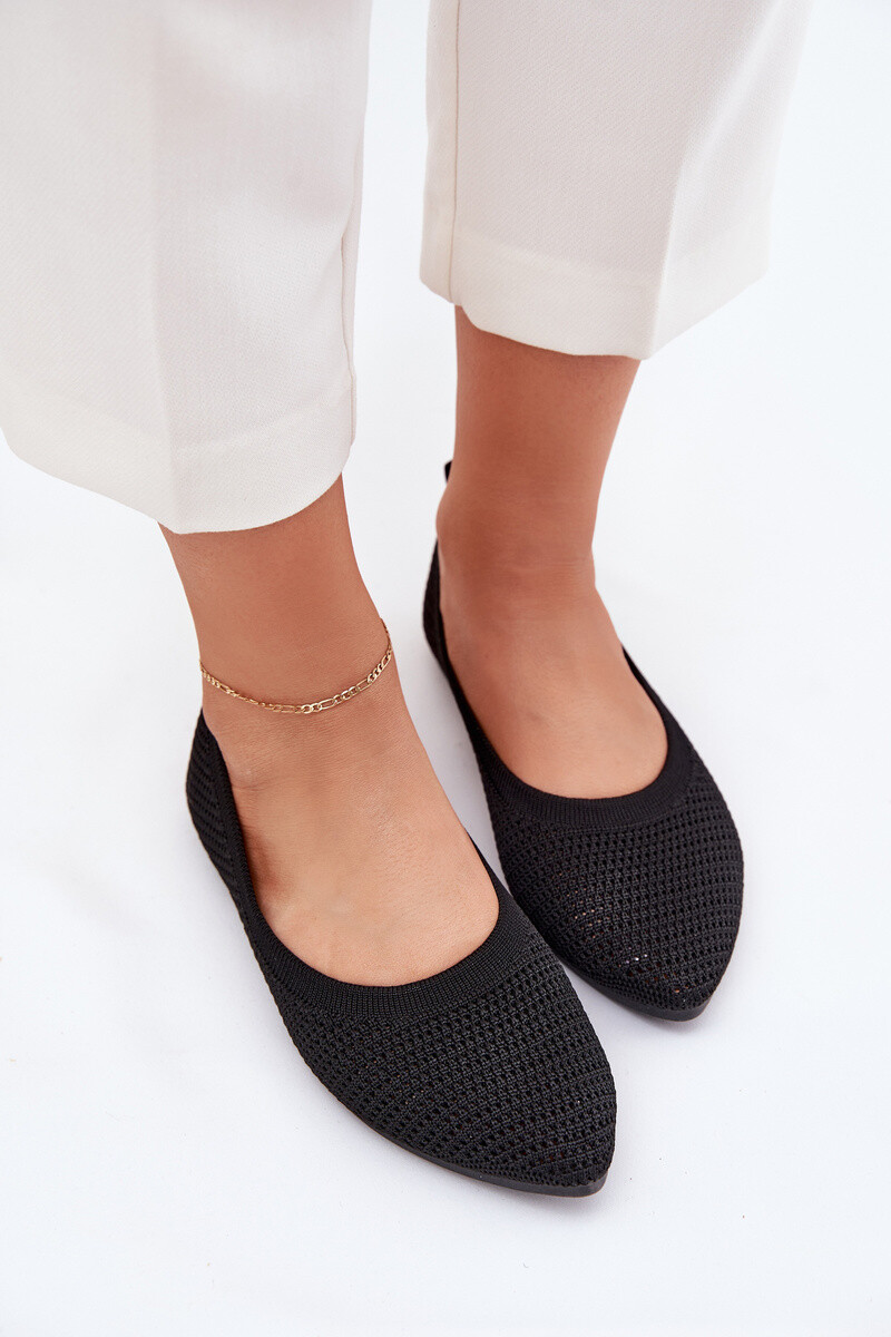Boto Síťované Textilní Baleríny Dámské Černé Sarina