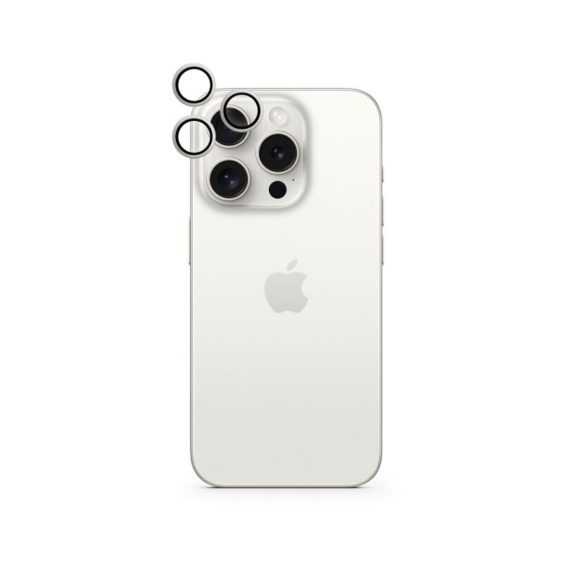 Epico Aluminium Lens Protector for Apple iPhone 15 Pro / 15 Pro Max - bílý titan