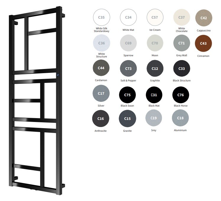 Instalprojekt Koupelnový radiátor MONDRIAN - 500 x 1140 mm BARVA DLE VZORNÍKU - Hopa