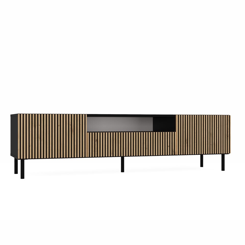 TPS Skříňka RTV KAMA SLIM 160 cm, černá / dub artisan