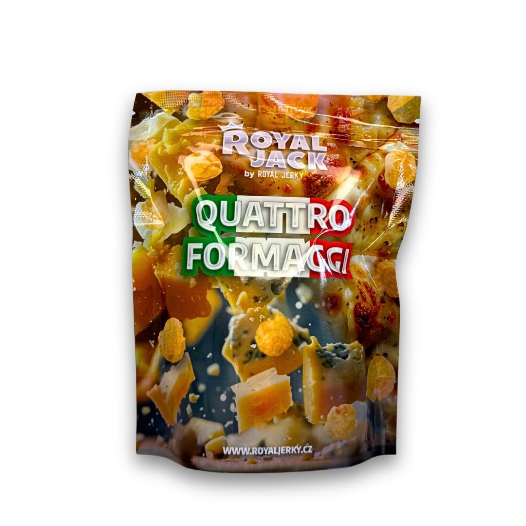 Royal Jack - slané dobroty Royal Jack - Quattro Formaggi (popcorn s příchutí čtyři druhů sýrů s cibulkou)