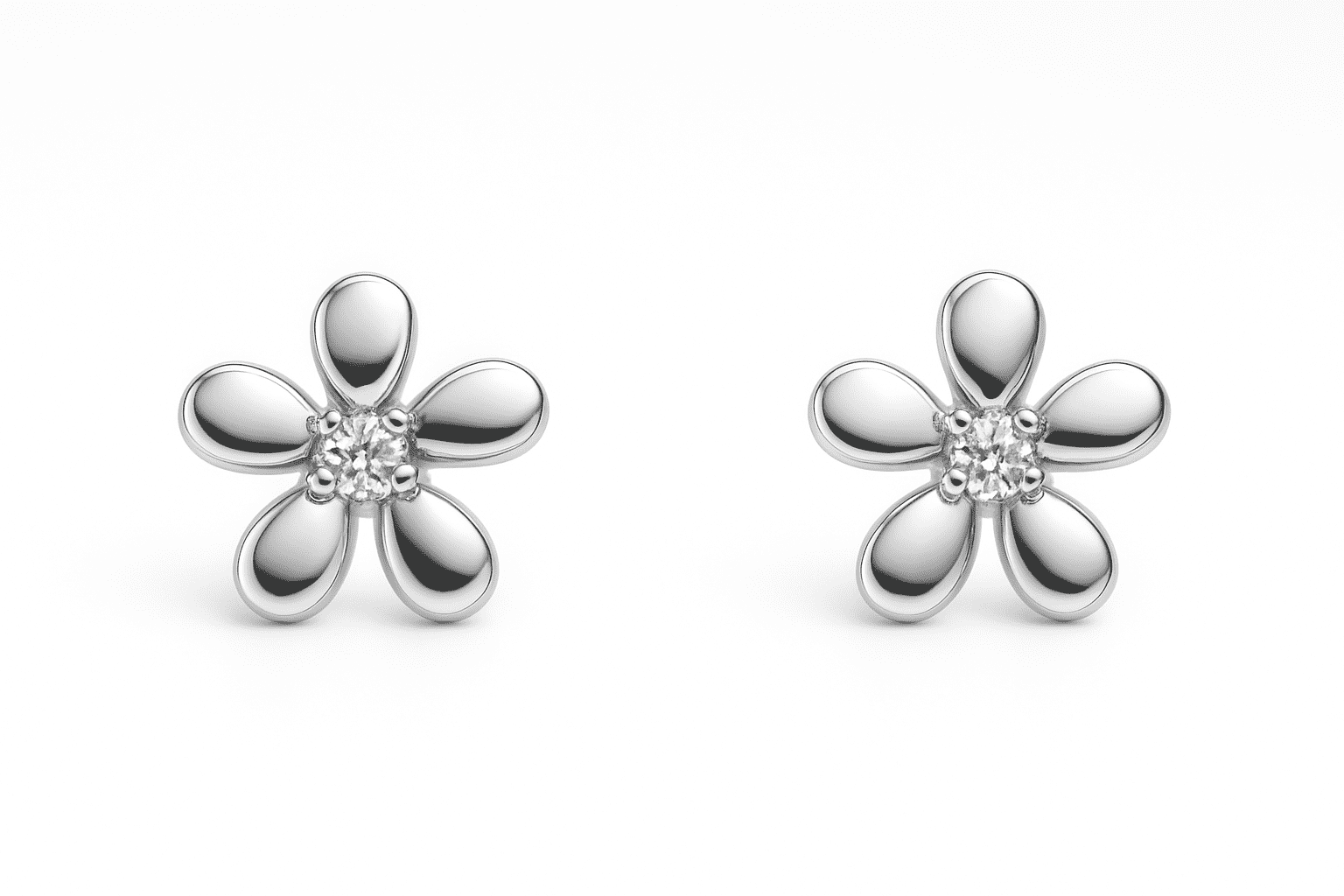 Náušnice Květiny zirkon stříbro 3082