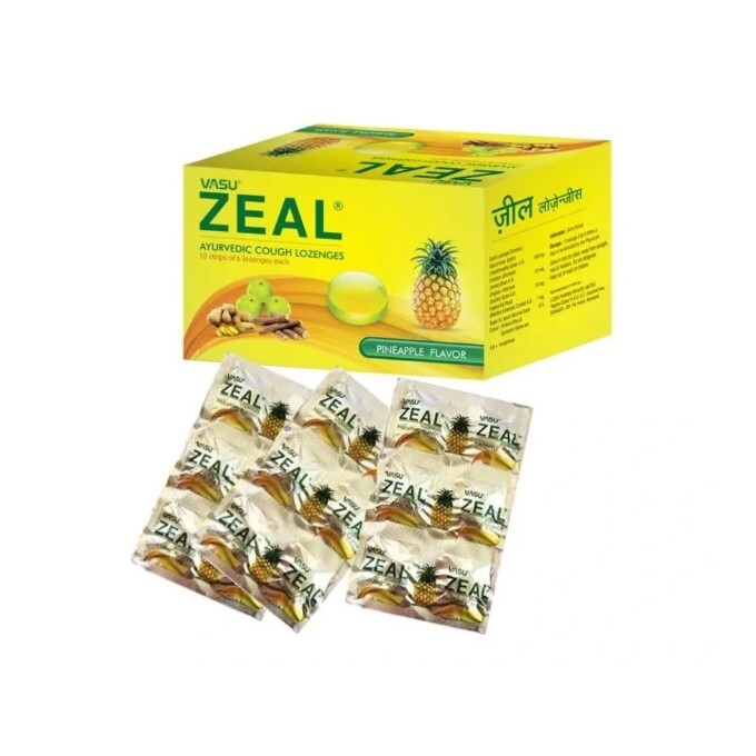 Vasu Zeal Plus kašel a bolest v krku 60 pastilek