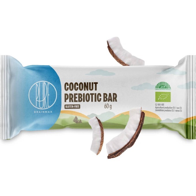 BrainMax Pure Coconut Prebiotic Bar prebiotická tyčinka Kokos BIO 60 g