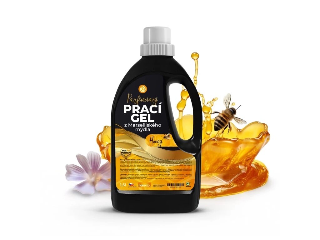 Nanolab Prací gel z Marseillského mýdla Honey 1,5 L