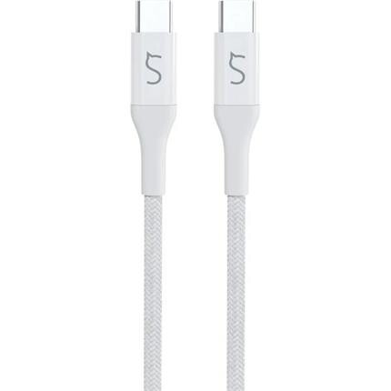 iWant opletený PD kabel 1.2m USB-C/USB-C bílá
