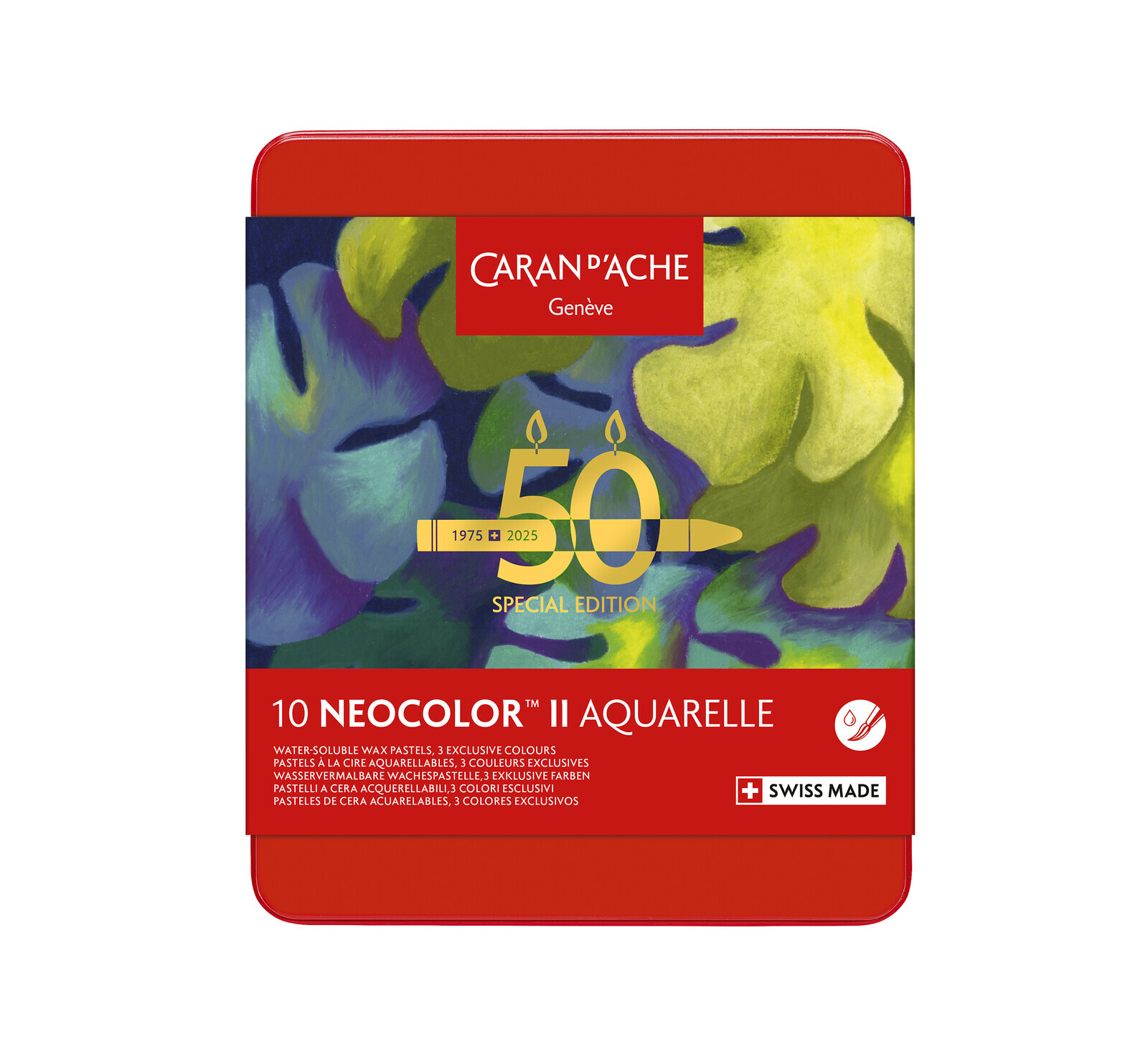 Caran d'Ache Caran d'Ache, 7500.915, Neocolor II, akvarelové pastely, limitovaná edice 50-years, Lush, 10 ks