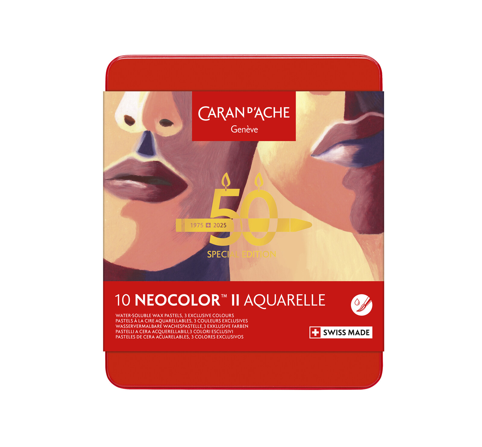 Caran d'Ache Caran d'Ache,  7500.916, Neocolor II, akvarelové pastely, limitovaná edice 50-years, Portrait, 10 ks