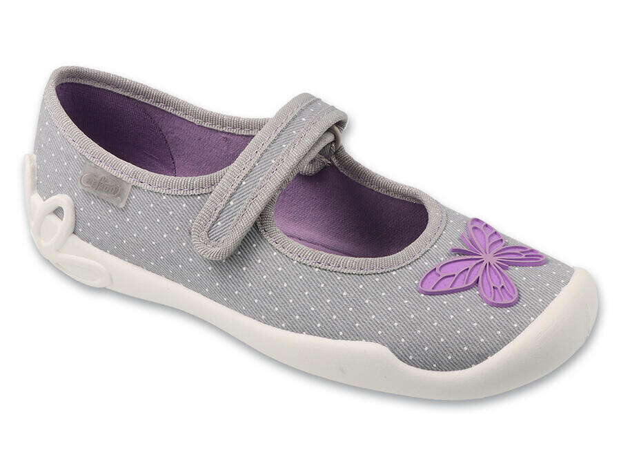 BEFADO 114Y556 dívčí balerínky šedé motýlek 31 114Y556_31
