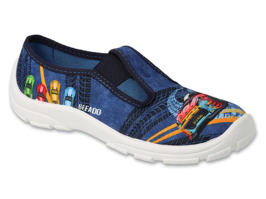 BEFADO 975X195 975Y195 chlapecké bačkorky modré auto 31 975XY195_31