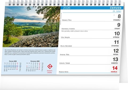Po Česku stezkami Via Czechia 2026 - stolní kalendář
