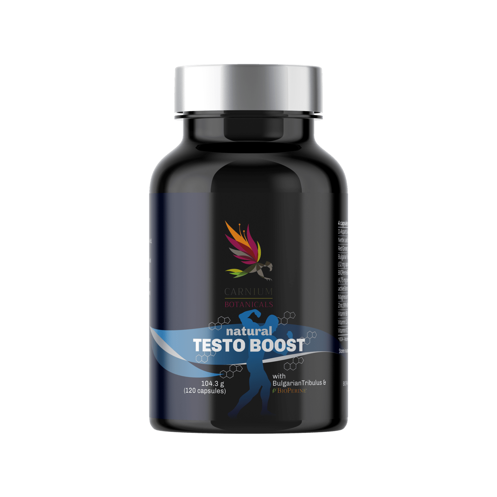 CARNIUM BOTANICALS Natural Testo Boost: Posilovač Testosteronu 120 kapslí