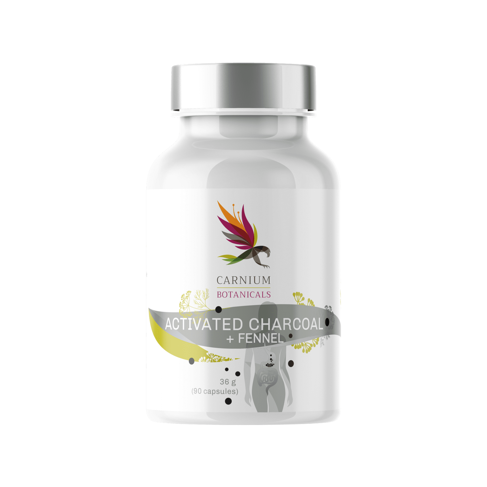 CARNIUM BOTANICALS Aktivní uhlí s fenyklem 90 kapslí