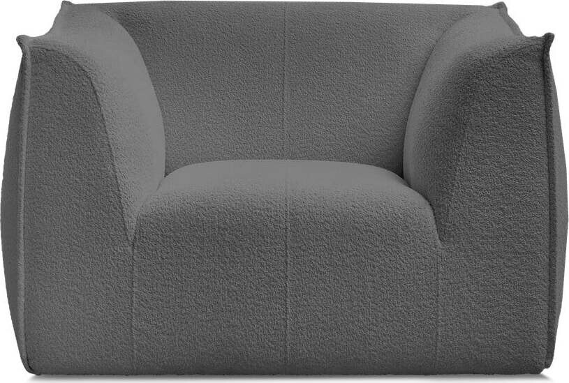 Tmavě šedé křeslo z textilie bouclé Giorgia – Bobochic Paris