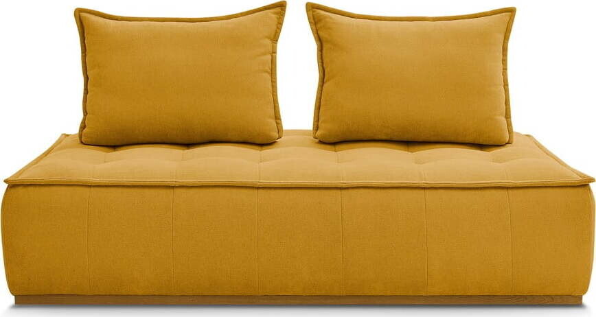 Pohovka z textilie bouclé v hořčicové barvě 175 cm Elisa – Bobochic Paris