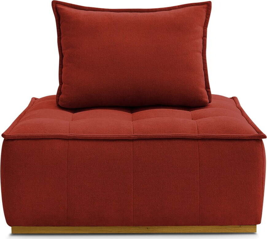 Křeslo z textilie bouclé v cihlové barvě Elisa – Bobochic Paris