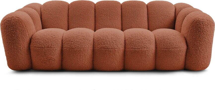 Pohovka z textilie bouclé v cihlové barvě 232 cm Hippolyte – Bobochic Paris