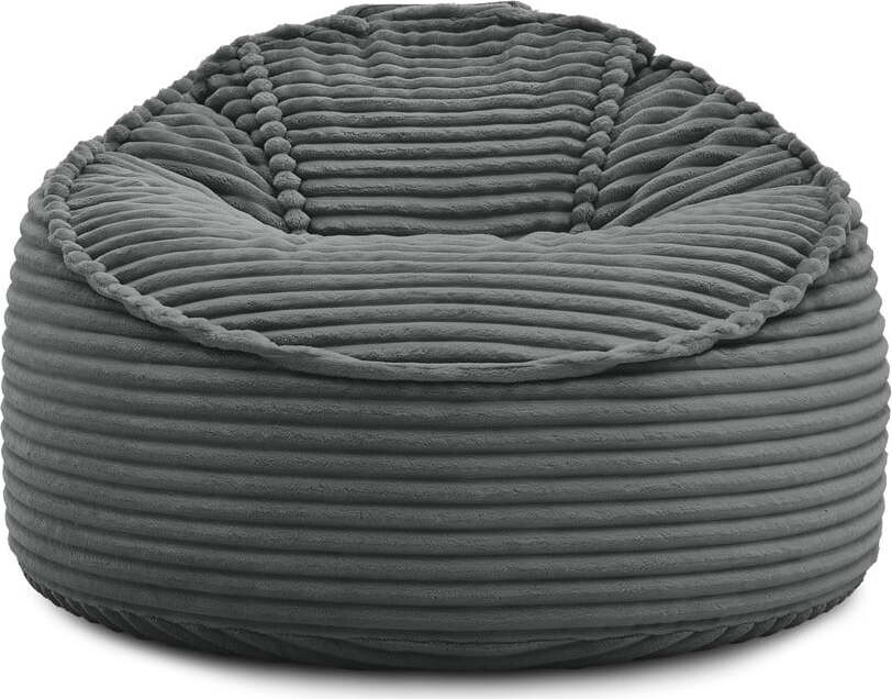 Tmavě šedý manšestrový sedací vak Socrate – Bobochic Paris