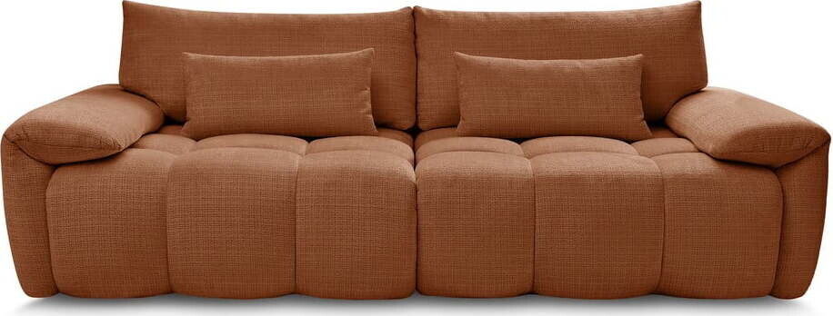 Žinylková pohovka v cihlové barvě 264 cm Ivane – Bobochic Paris