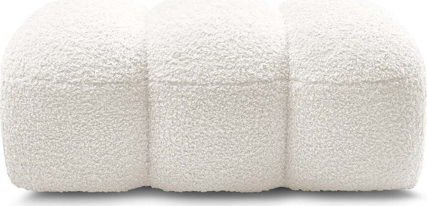 Bílá podnožka z textilie bouclé Hippolyte – Bobochic Paris