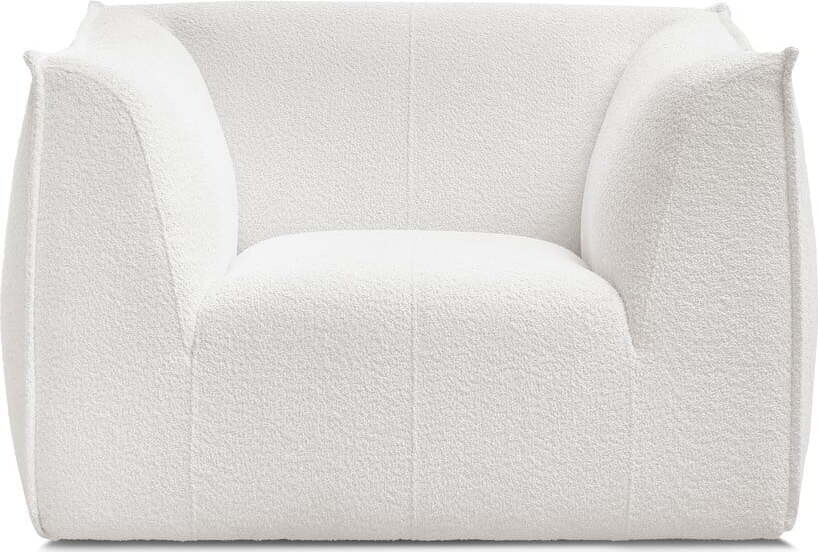 Bílé křeslo z textilie bouclé Giorgia – Bobochic Paris