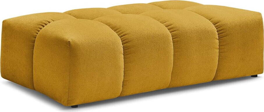 Podnožka z textilie bouclé v hořčicové barvě Everest – Bobochic Paris