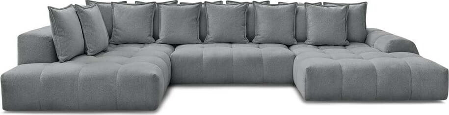 Tmavě šedá žinylková rozkládací/s úložným prostorem rohová pohovka (levý roh/do