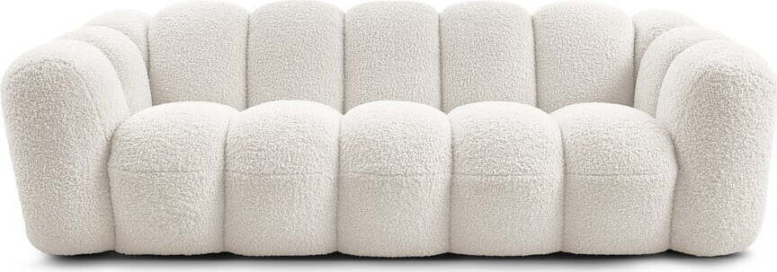 Bílá pohovka z textilie bouclé 232 cm Hippolyte – Bobochic Paris