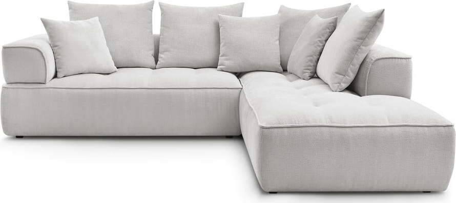 Světle šedá žinylková rohová pohovka (pravý roh/do L) Whesley – Bobochic Paris
