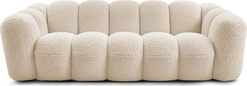 Béžová pohovka z textilie bouclé 232 cm Hippolyte – Bobochic Paris