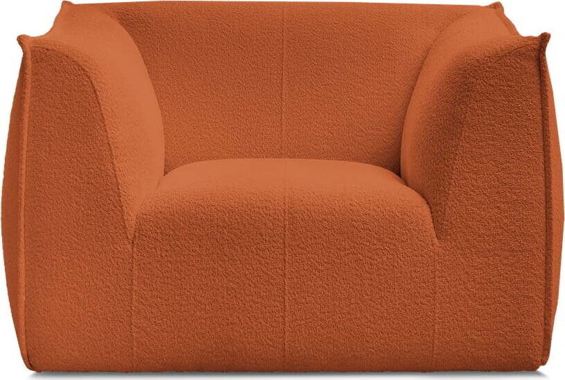 Oranžové křeslo z textilie bouclé Giorgia – Bobochic Paris