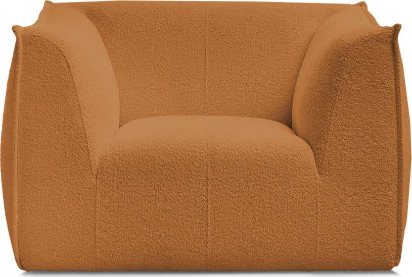 Křeslo z textilie bouclé v hořčicové barvě Giorgia – Bobochic Paris