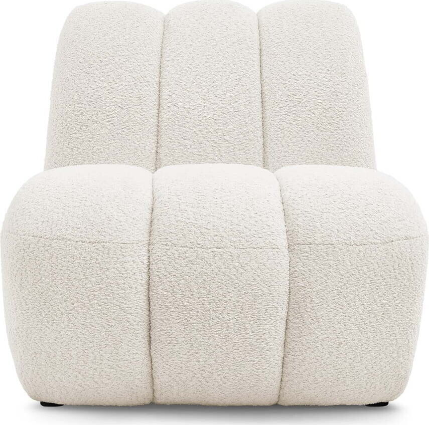 Bílé křeslo z textilie bouclé Janissaire – Bobochic Paris