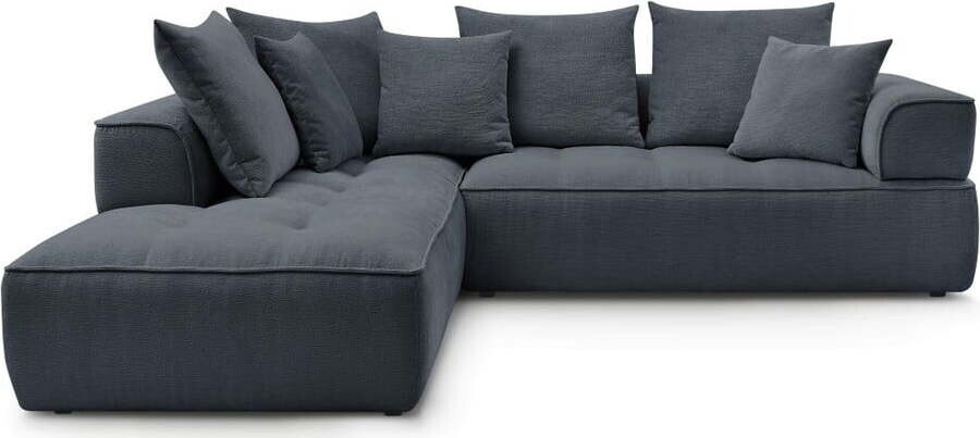 Tmavě modrá žinylková rohová pohovka (levý roh/do L) Whesley – Bobochic Paris