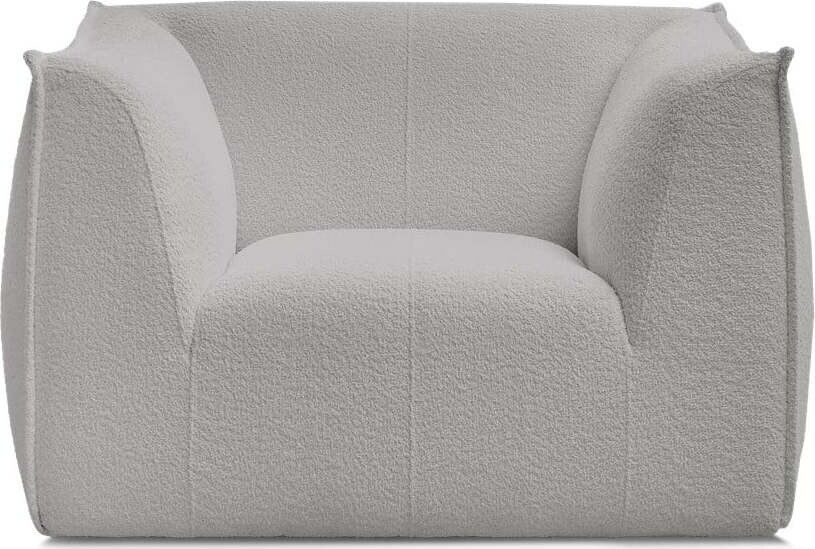 Světle šedé křeslo z textilie bouclé Giorgia – Bobochic Paris