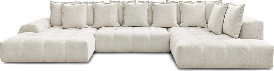 Bílá žinylková rozkládací/s úložným prostorem rohová pohovka (pravý roh/do 