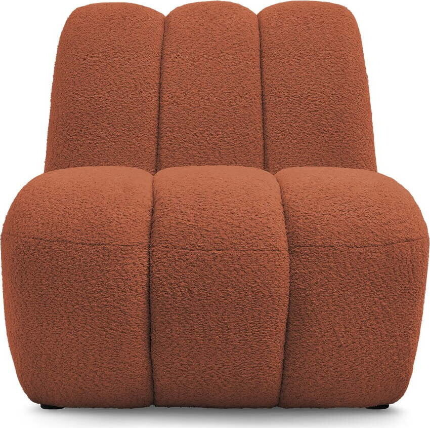 Křeslo z textilie bouclé v cihlové barvě Janissaire – Bobochic Paris